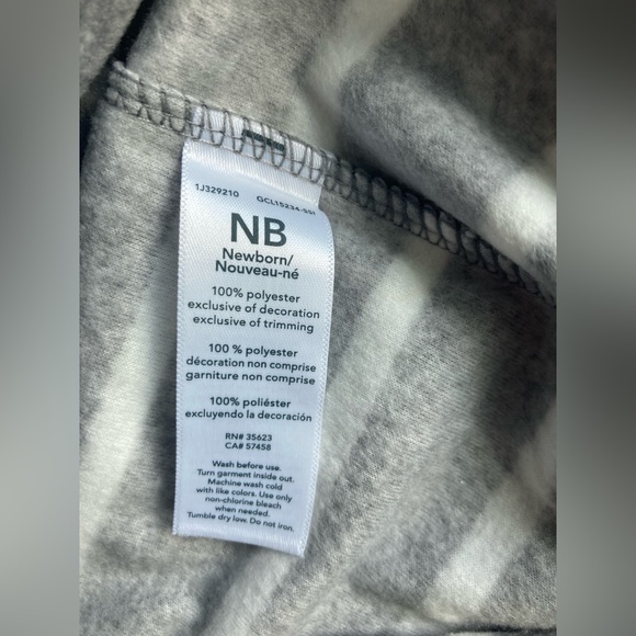 Carter’s Newborn Gray Stripped Tiger Baby Footie Sleeper NWT - Picture 6 of 9